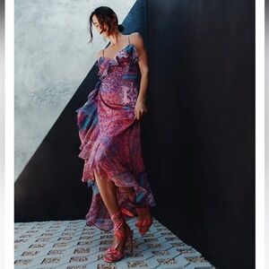 Gianni Bini Pink and Purple Maxi Dress